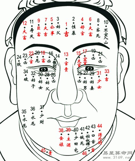 脸上痣相算命图解大全